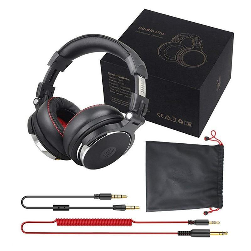 Studio Professional DJ Headphones Dynamic Stereo DJ Headphone With Microphone HIFI Wired Headset Monitoring For Music Phone
