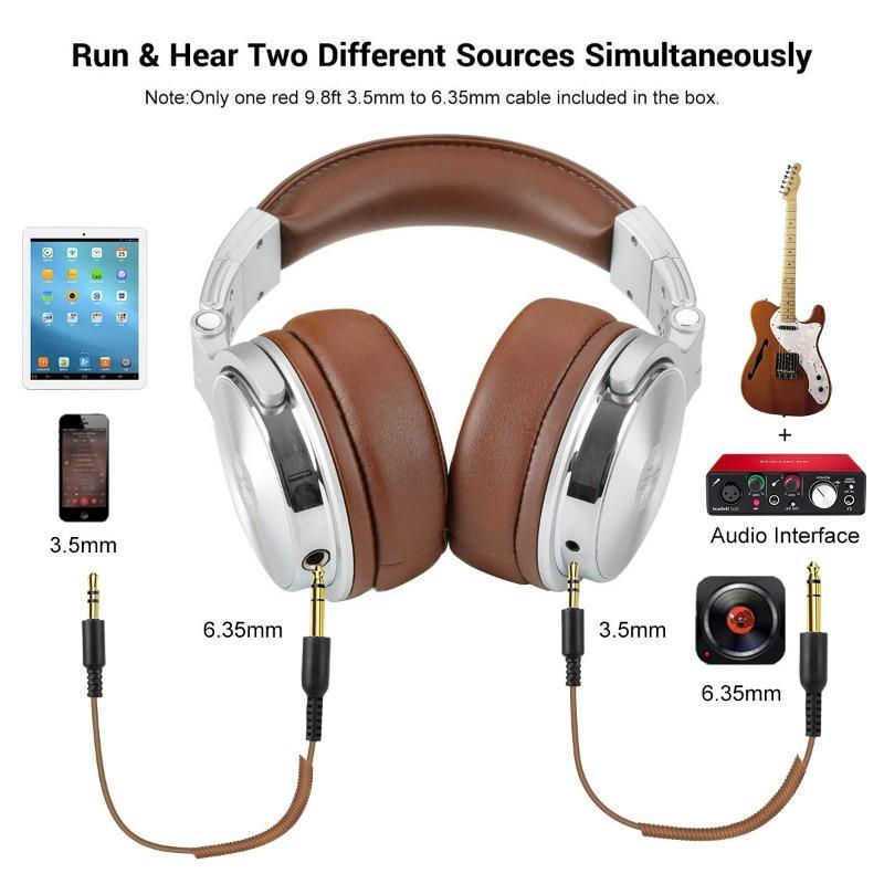 Studio Professional DJ Headphones Dynamic Stereo DJ Headphone With Microphone HIFI Wired Headset Monitoring For Music Phone