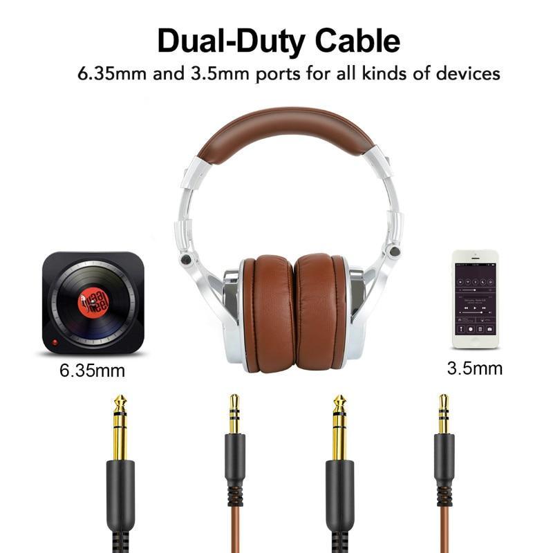 Studio Professional DJ Headphones Dynamic Stereo DJ Headphone With Microphone HIFI Wired Headset Monitoring For Music Phone